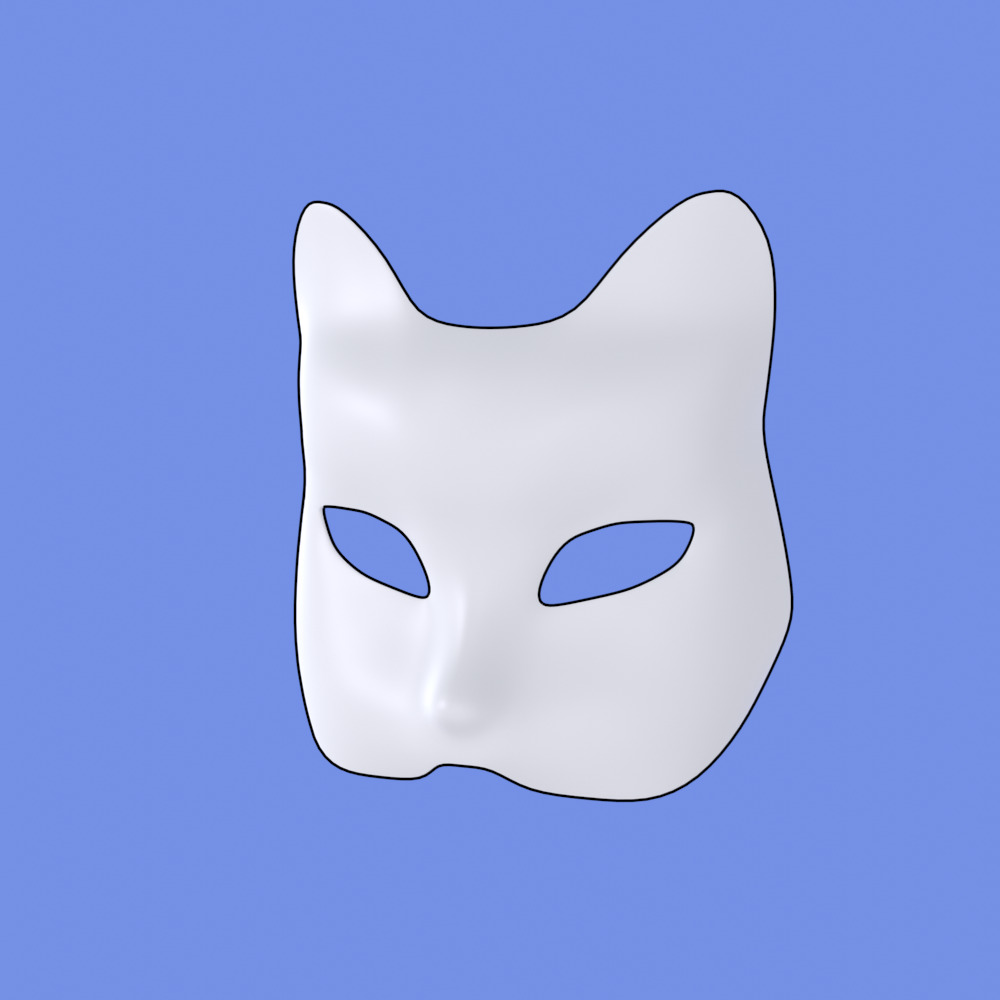 Hand Painted Cat Mask 3D model_3
