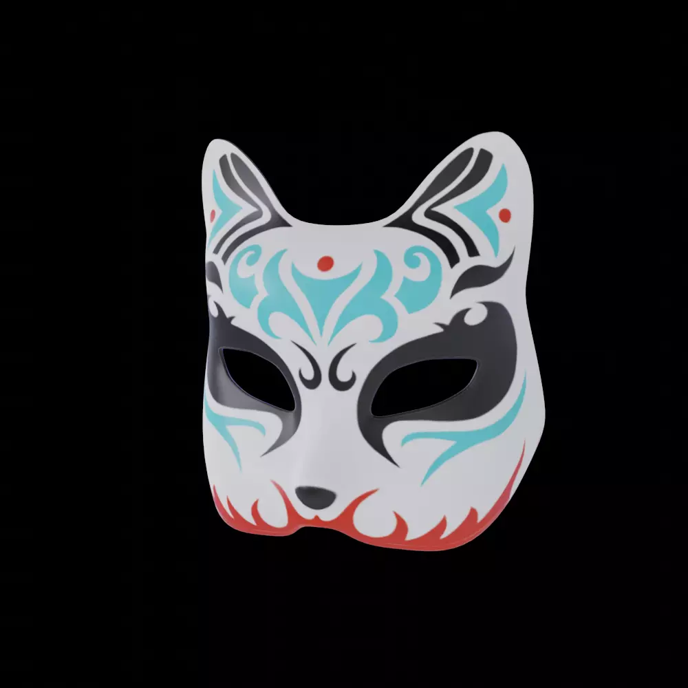 Hand Painted Cat Mask 3D model_0