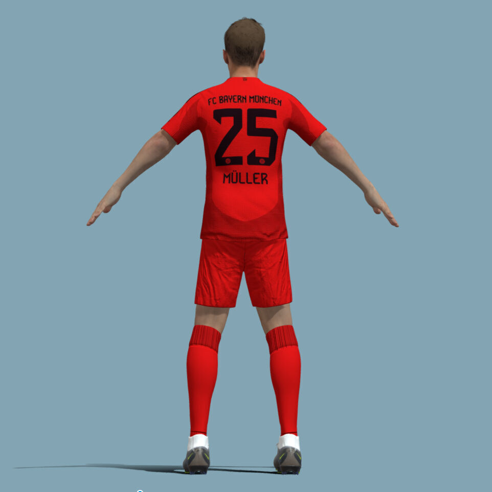 T-Pose Rigged Thomas Muller Bayern Munich 24-25 3D model_3