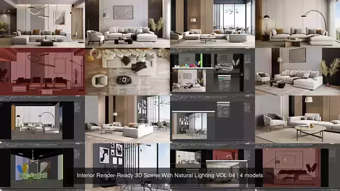 Interior Render-Ready 3D Scene With Natural Lighting VOL 04 3D Model Pack 2