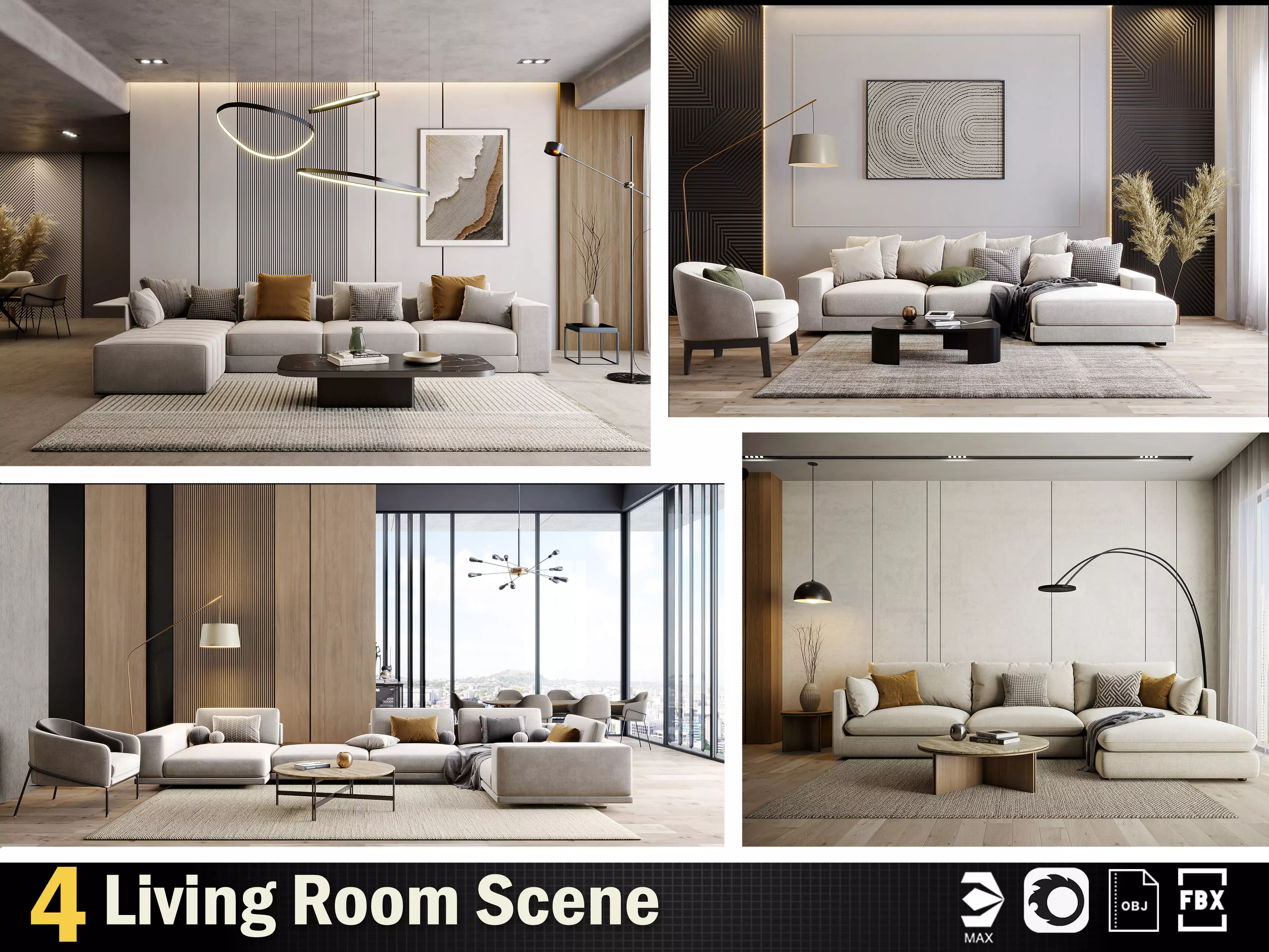 Interior Render-Ready 3D Scene With Natural Lighting VOL 04 3D Model Collection_0