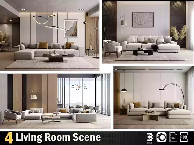 Interior Render-Ready 3D Scene With Natural Lighting VOL 04 3D Model Collection