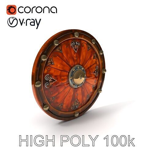 Medieval Ornate Shield D Model Pack Low-poly 3D model