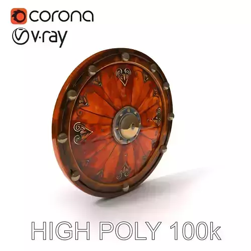 Medieval Ornate Shield D Model Pack Low-poly 3D model