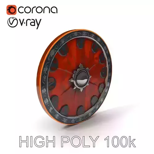 Medieval Wooden Shield Model Pack with Iron Details