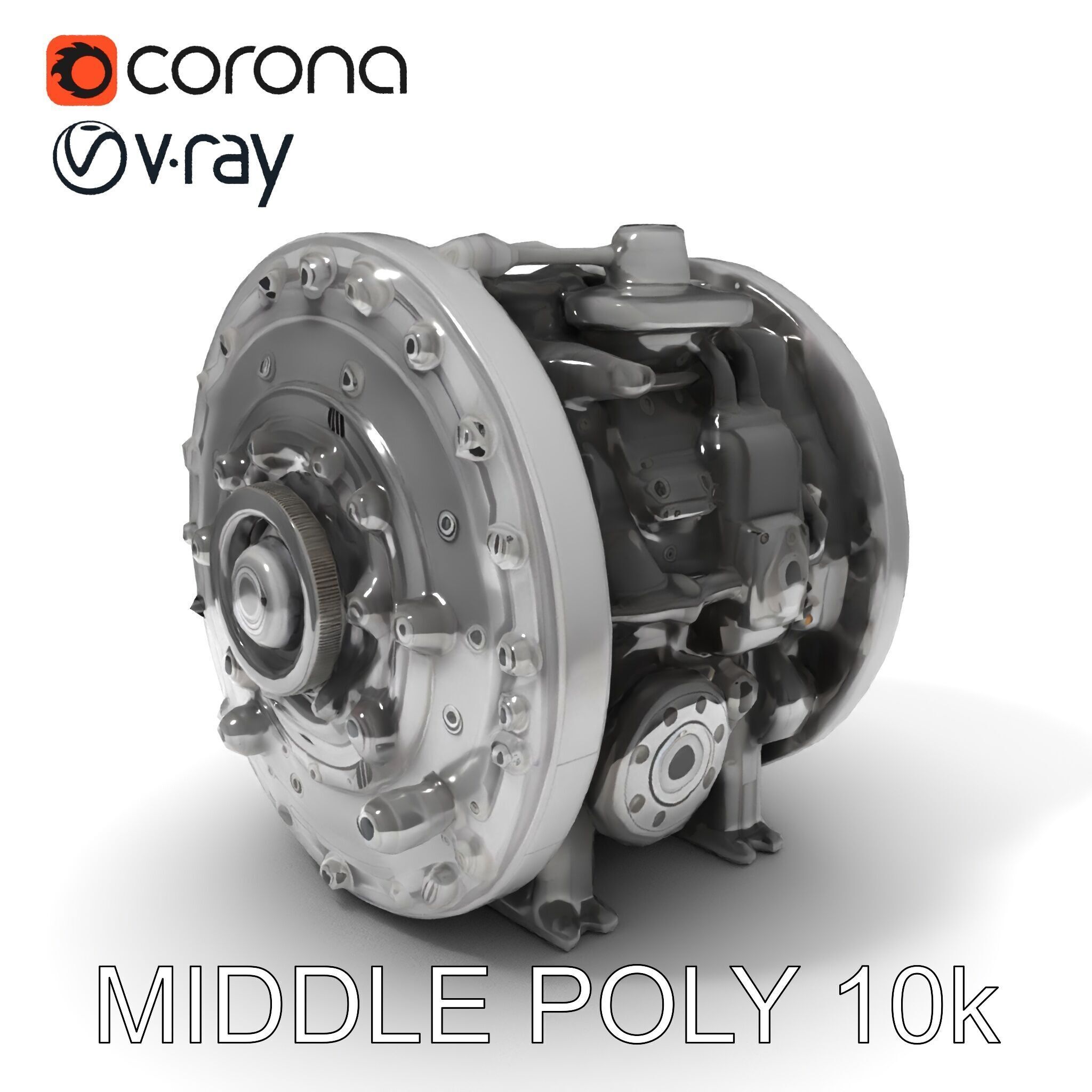 Industrial Gearbox Model Pack Low-poly 3D model_9