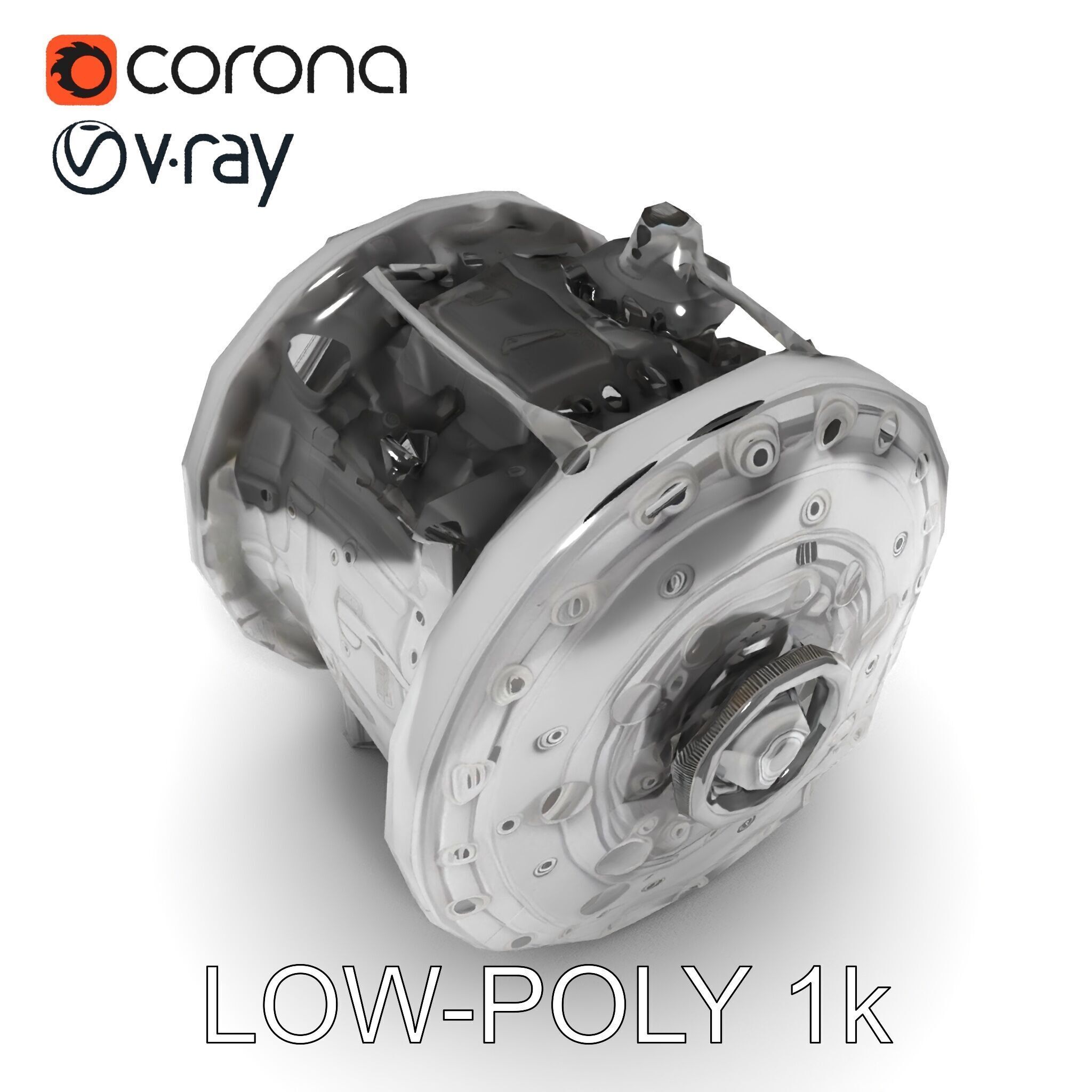 Industrial Gearbox Model Pack Low-poly 3D model_13