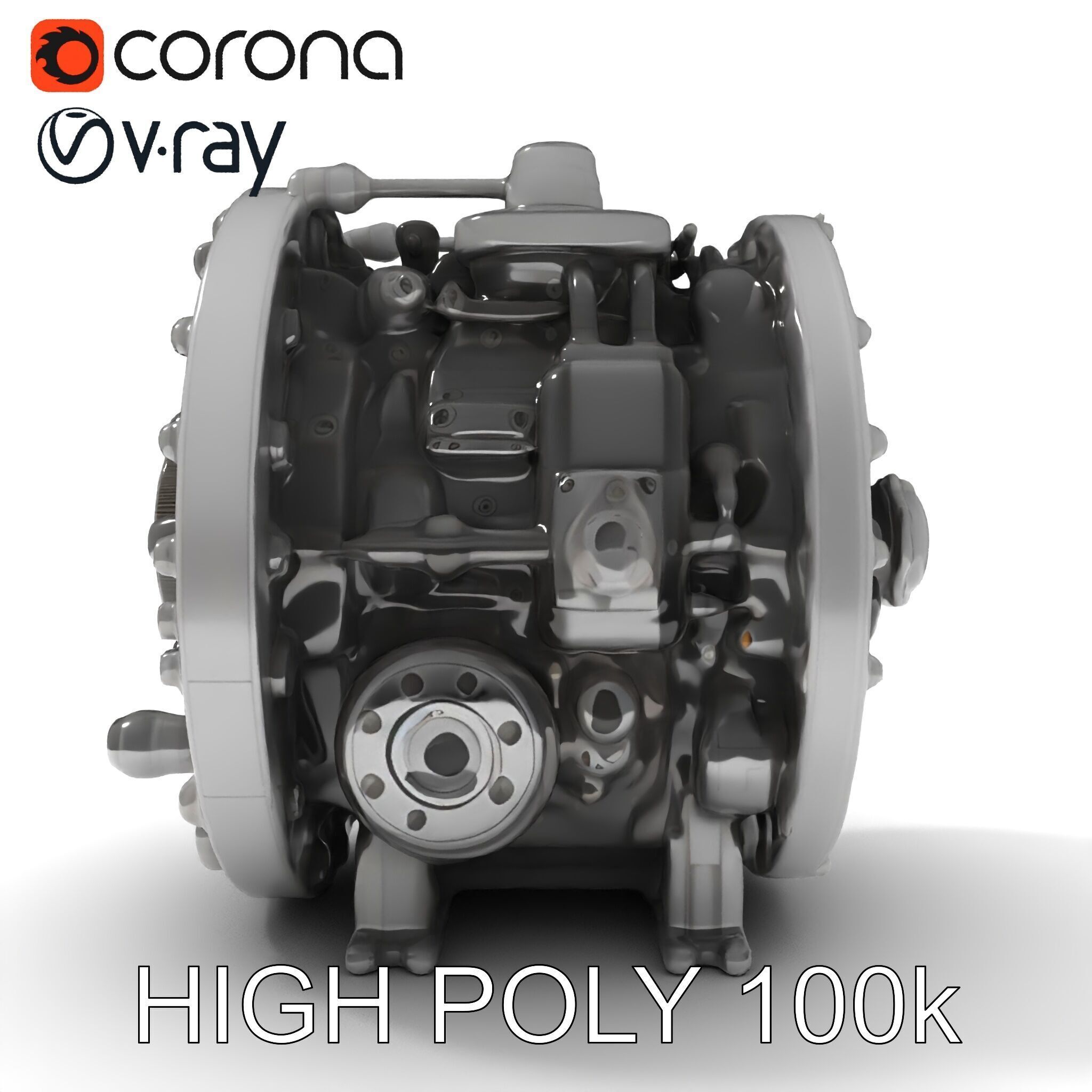 Industrial Gearbox Model Pack Low-poly 3D model_23