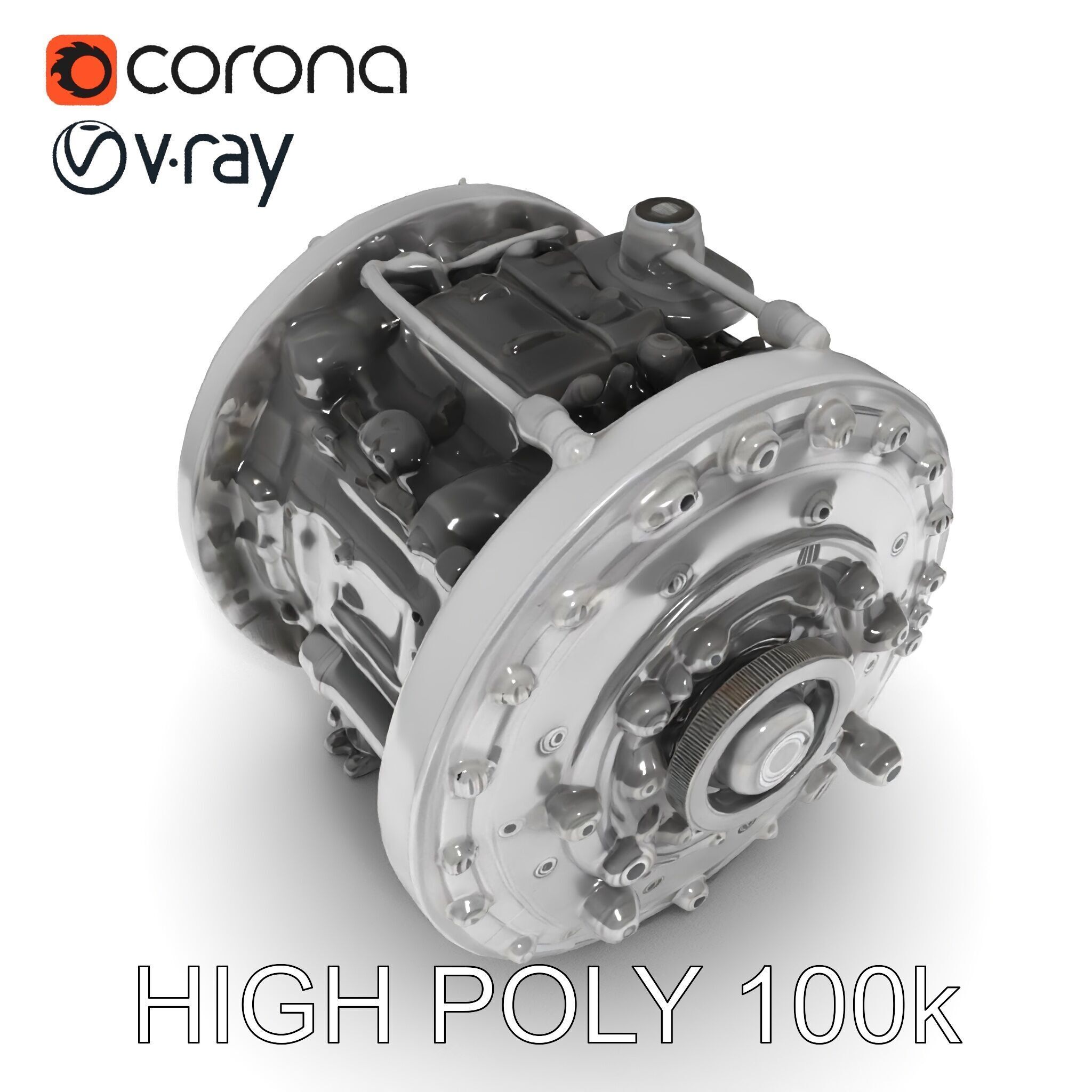 Industrial Gearbox Model Pack Low-poly 3D model_8