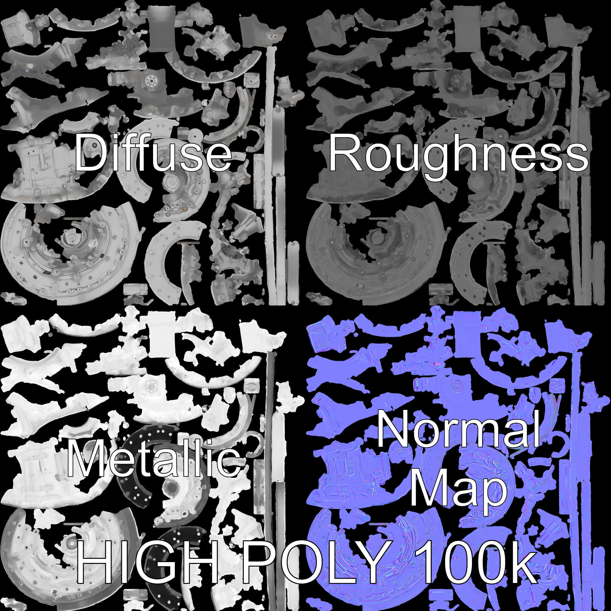 Industrial Gearbox Model Pack Low-poly 3D model_2