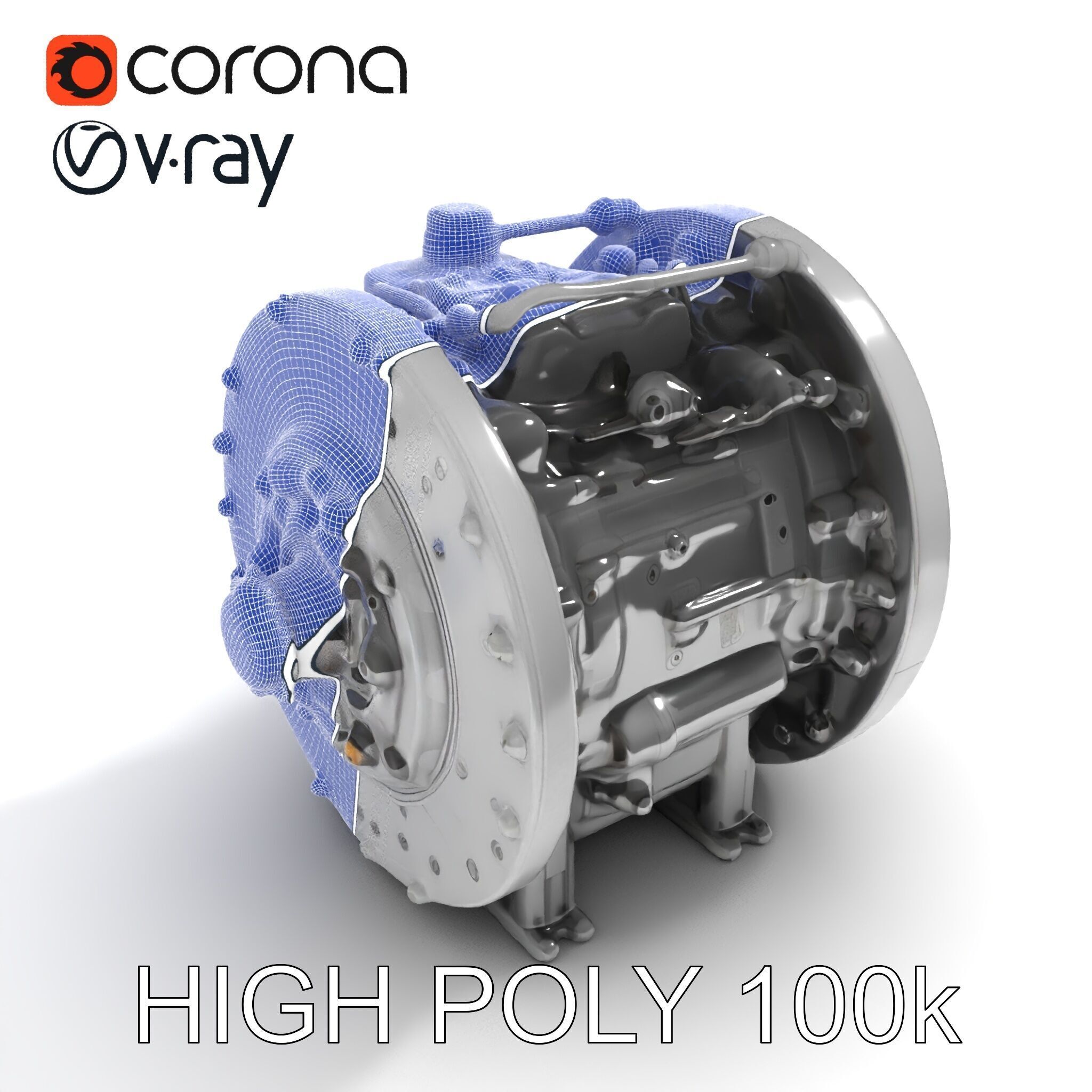 Industrial Gearbox Model Pack Low-poly 3D model_29