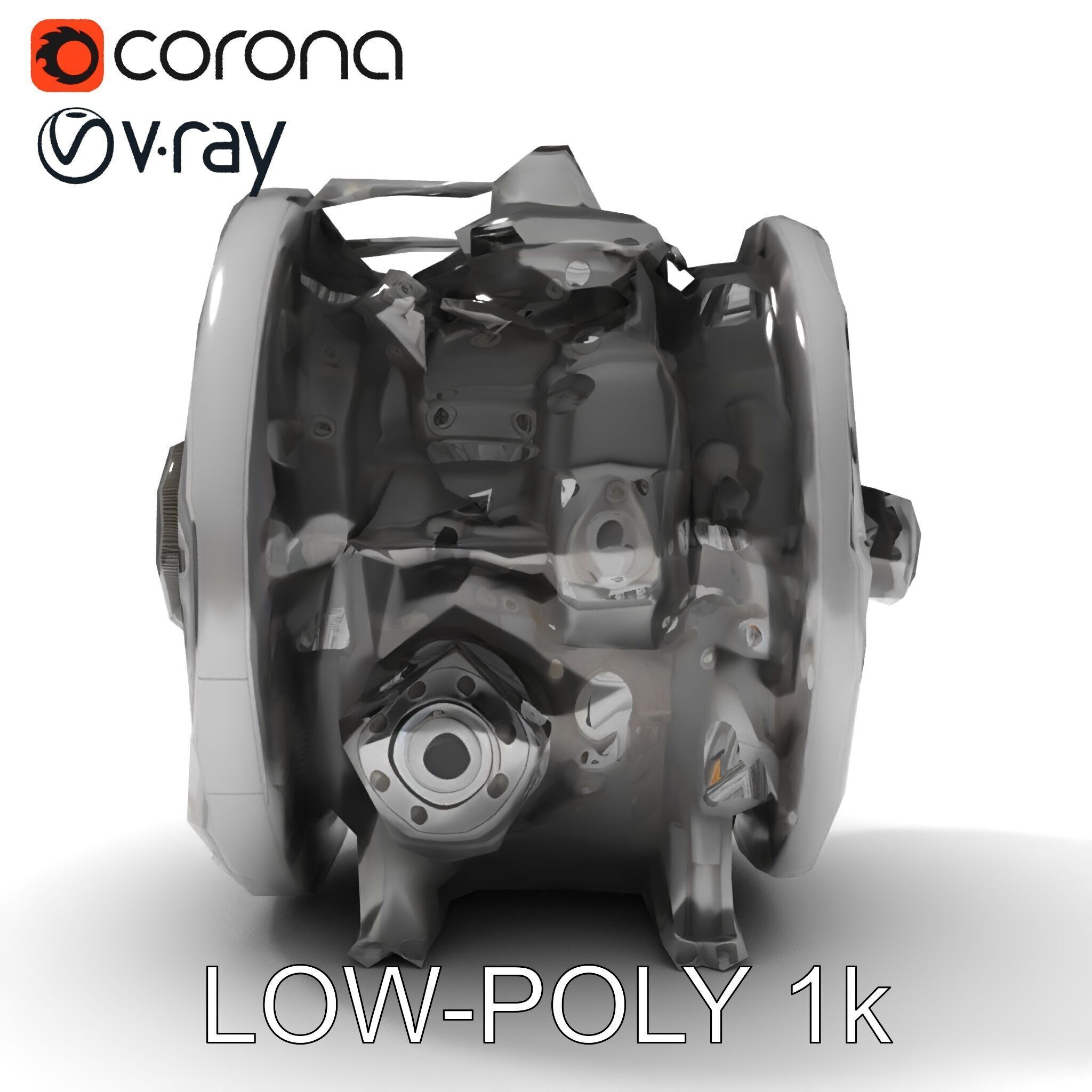 Industrial Gearbox Model Pack Low-poly 3D model_7