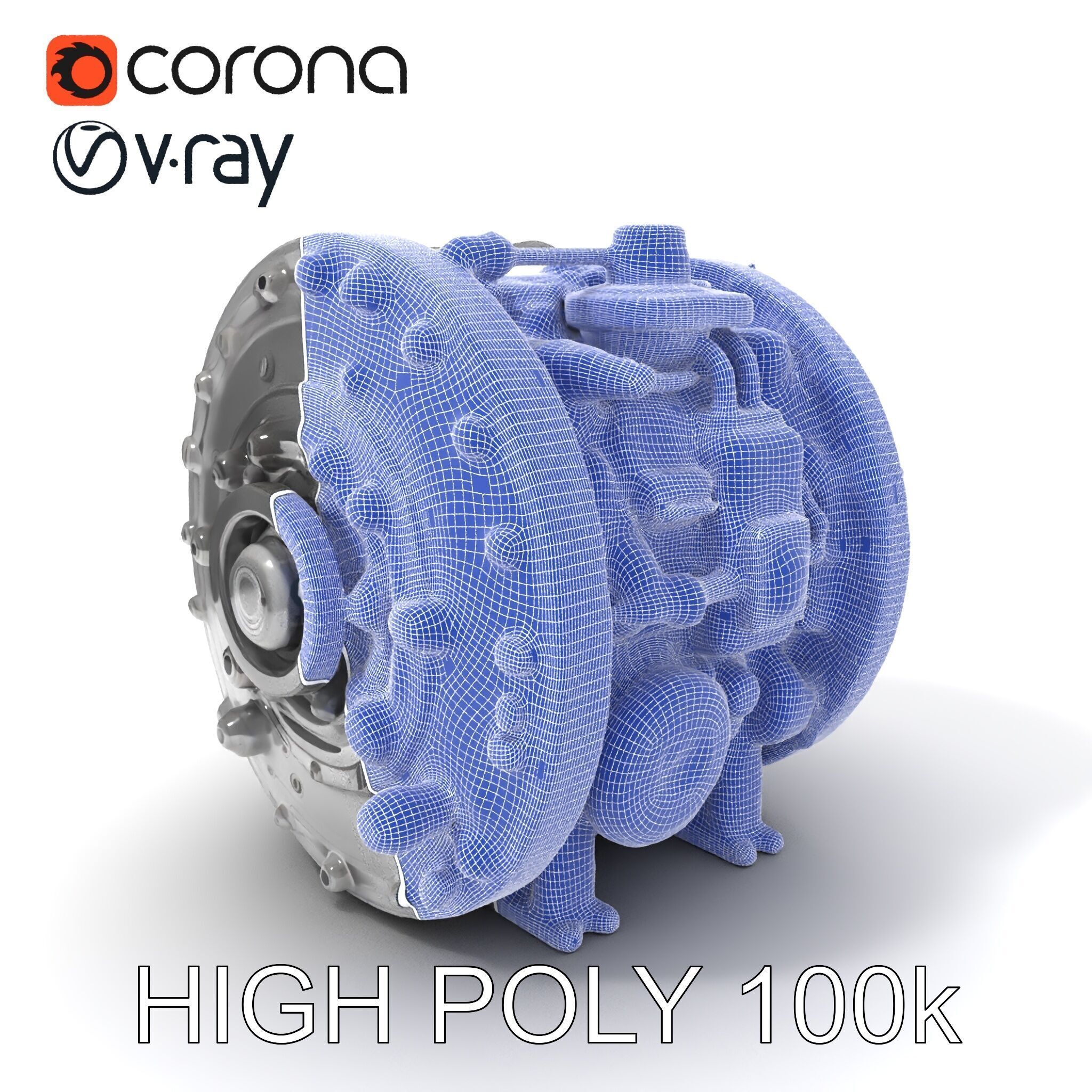 Industrial Gearbox Model Pack Low-poly 3D model_4