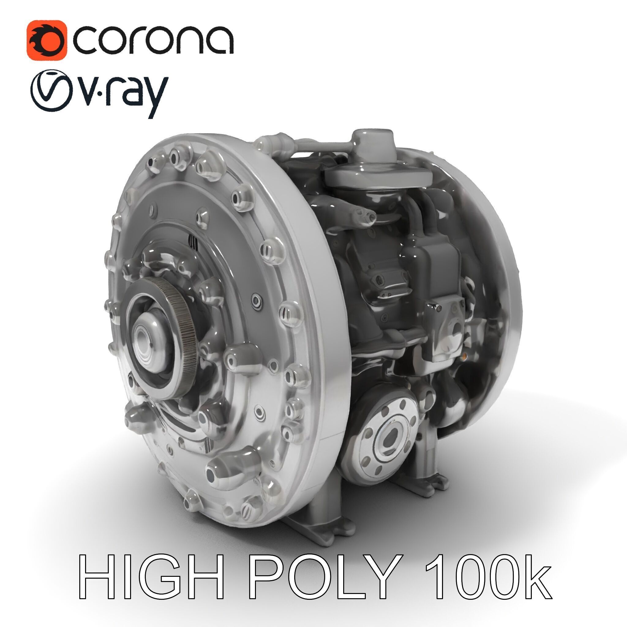 Industrial Gearbox Model Pack Low-poly 3D model_3