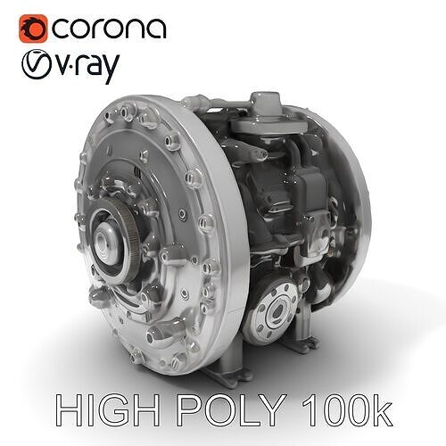 Industrial Gearbox Model Pack Low-poly 3D model