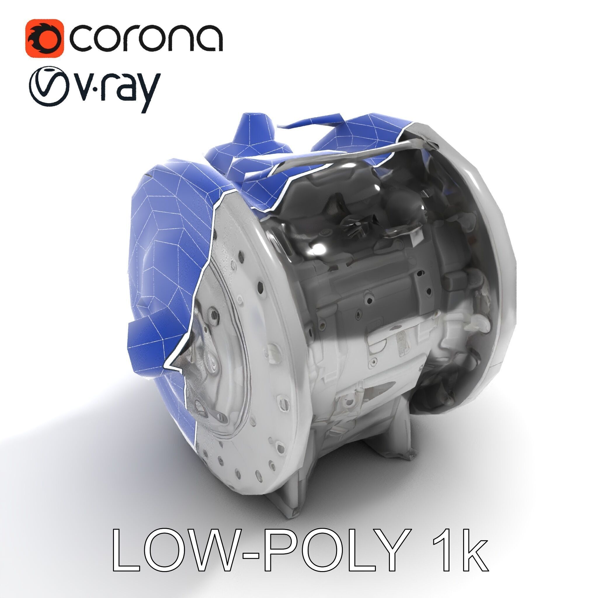 Industrial Gearbox Model Pack Low-poly 3D model_18