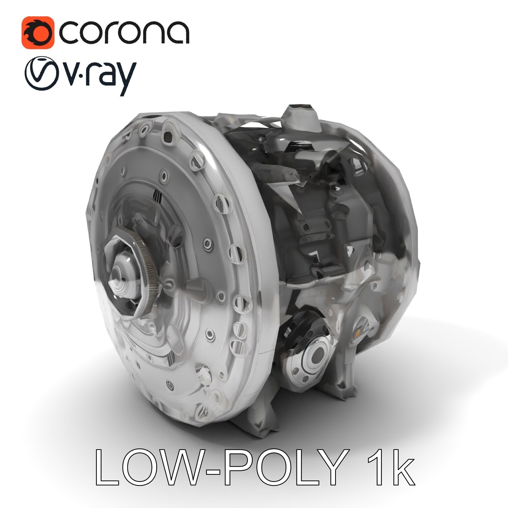 Industrial Gearbox Model Pack Low-poly 3D model_25