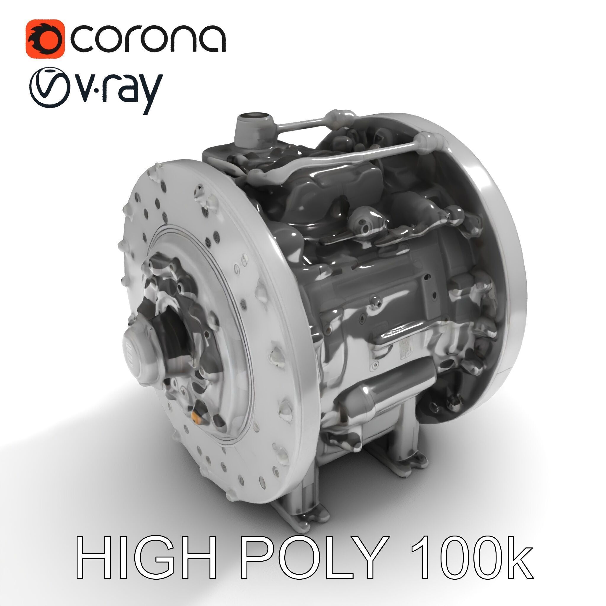 Industrial Gearbox Model Pack Low-poly 3D model_16