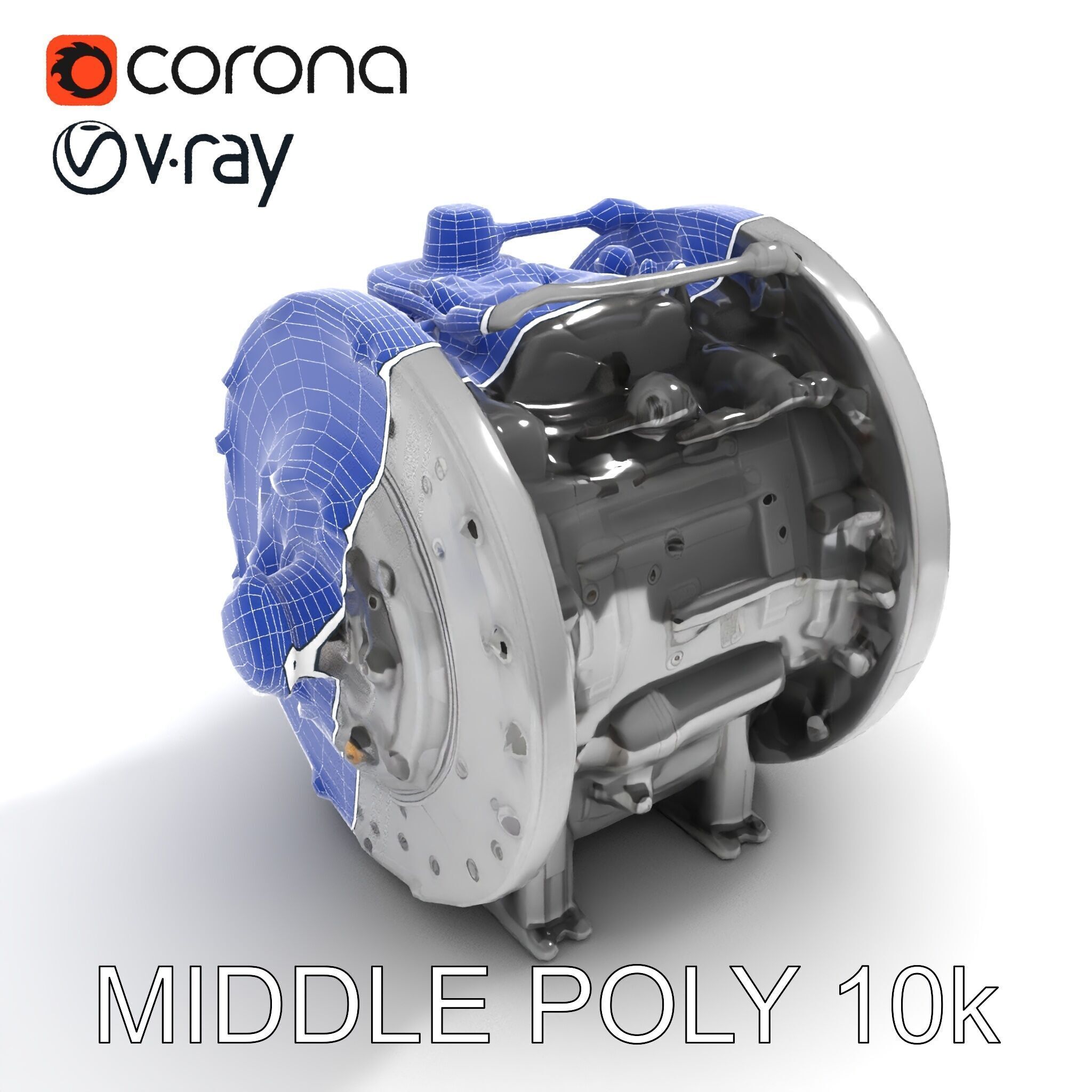 Industrial Gearbox Model Pack Low-poly 3D model_12