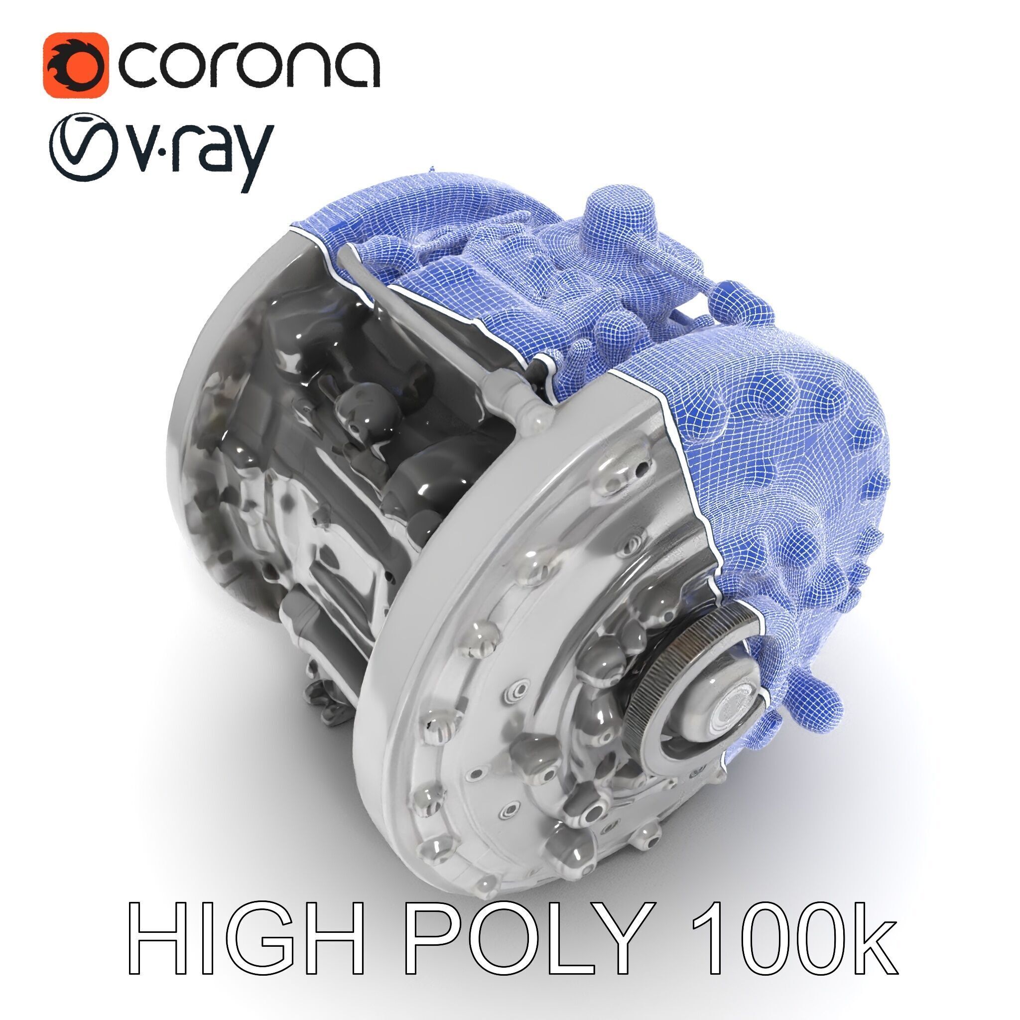 Industrial Gearbox Model Pack Low-poly 3D model_11