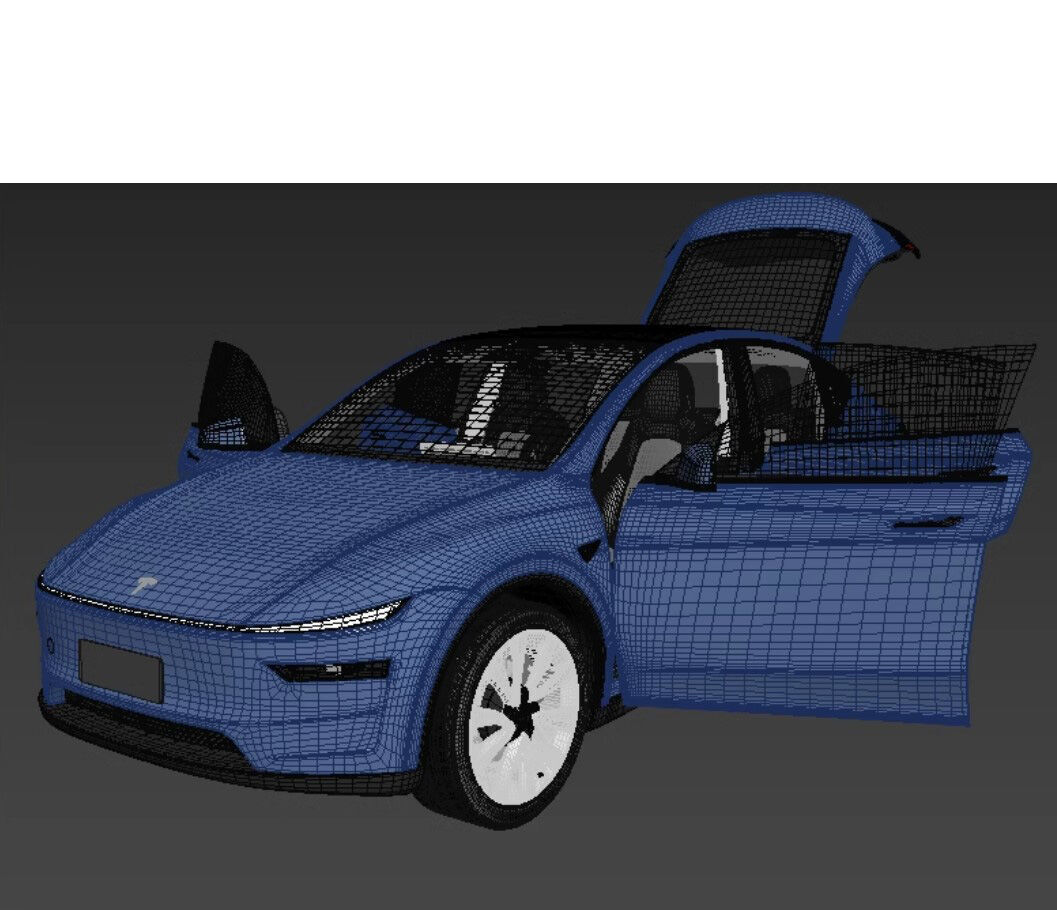 Tesla Model Y 2025 With Interior 3D model 3D model_29