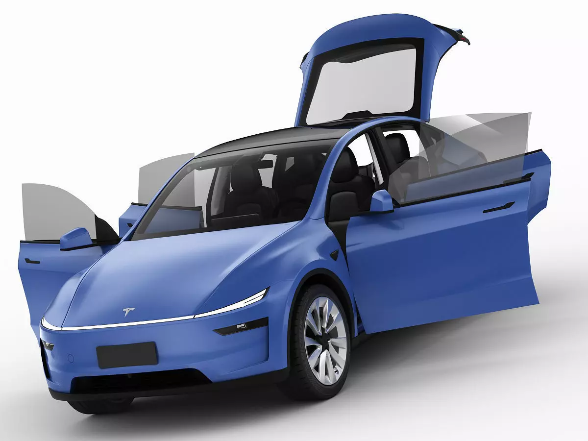 Tesla Model Y 2025 With Interior 3D model 3D model_0