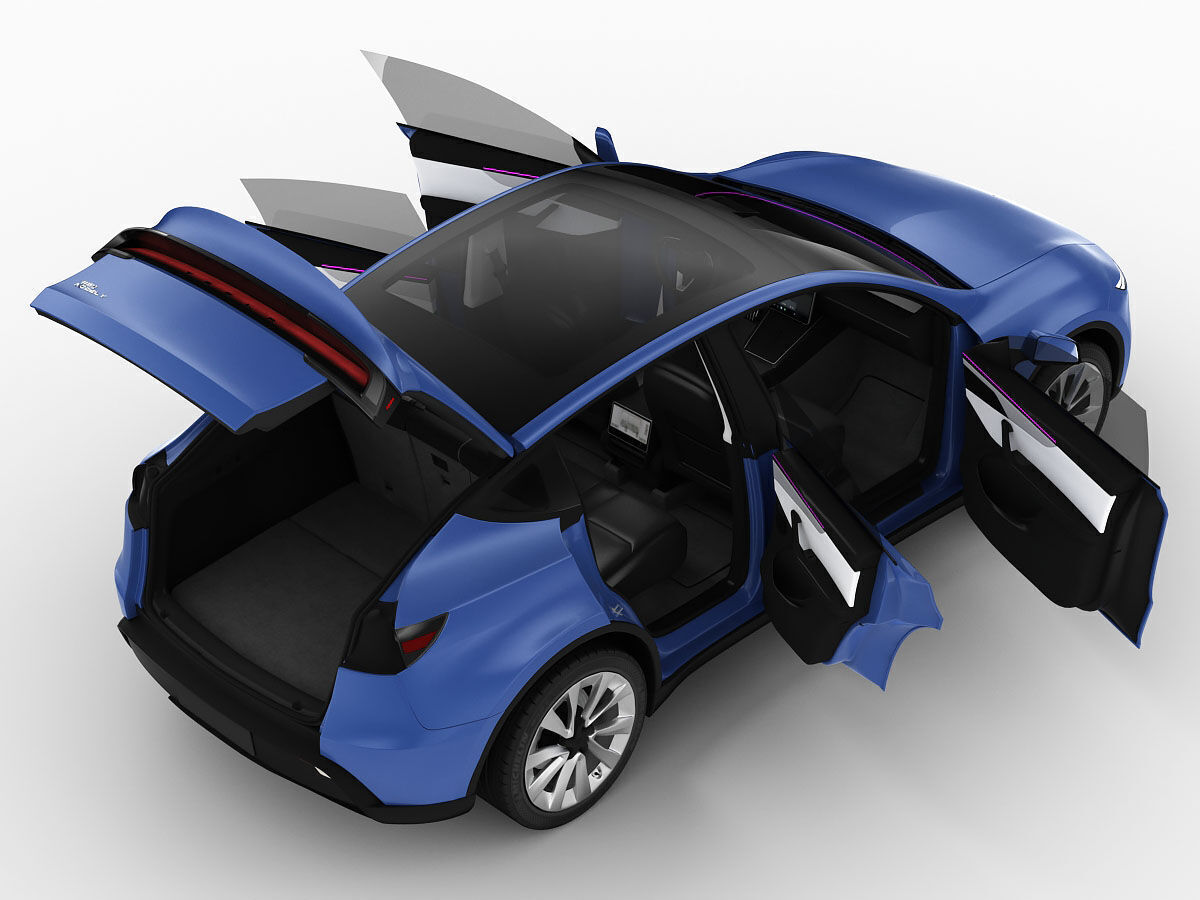 Tesla Model Y 2025 With Interior 3D model 3D model_21