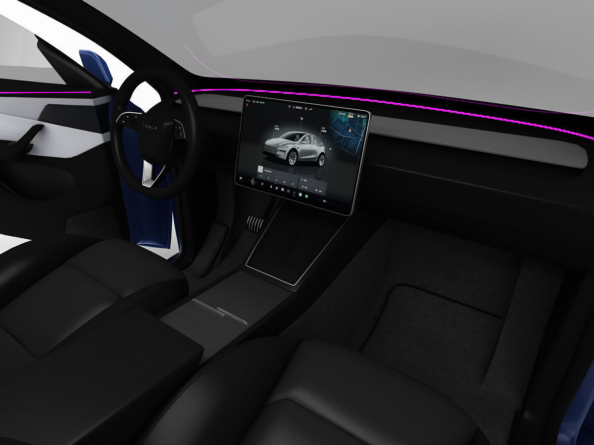 Tesla Model Y 2025 With Interior 3D model 3D model_19