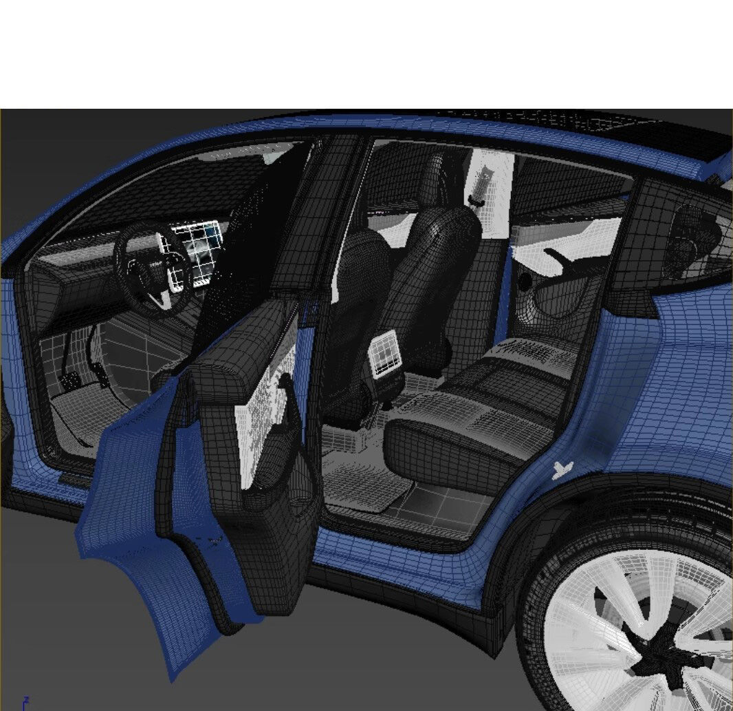 Tesla Model Y 2025 With Interior 3D model 3D model_33