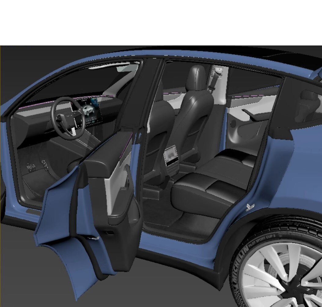 Tesla Model Y 2025 With Interior 3D model 3D model_32