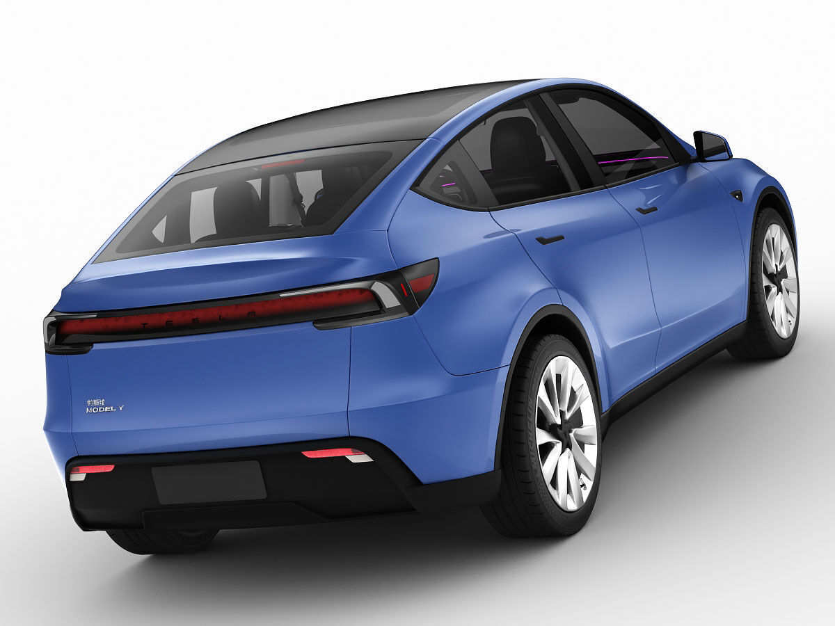 Tesla Model Y 2025 With Interior 3D model 3D model_3