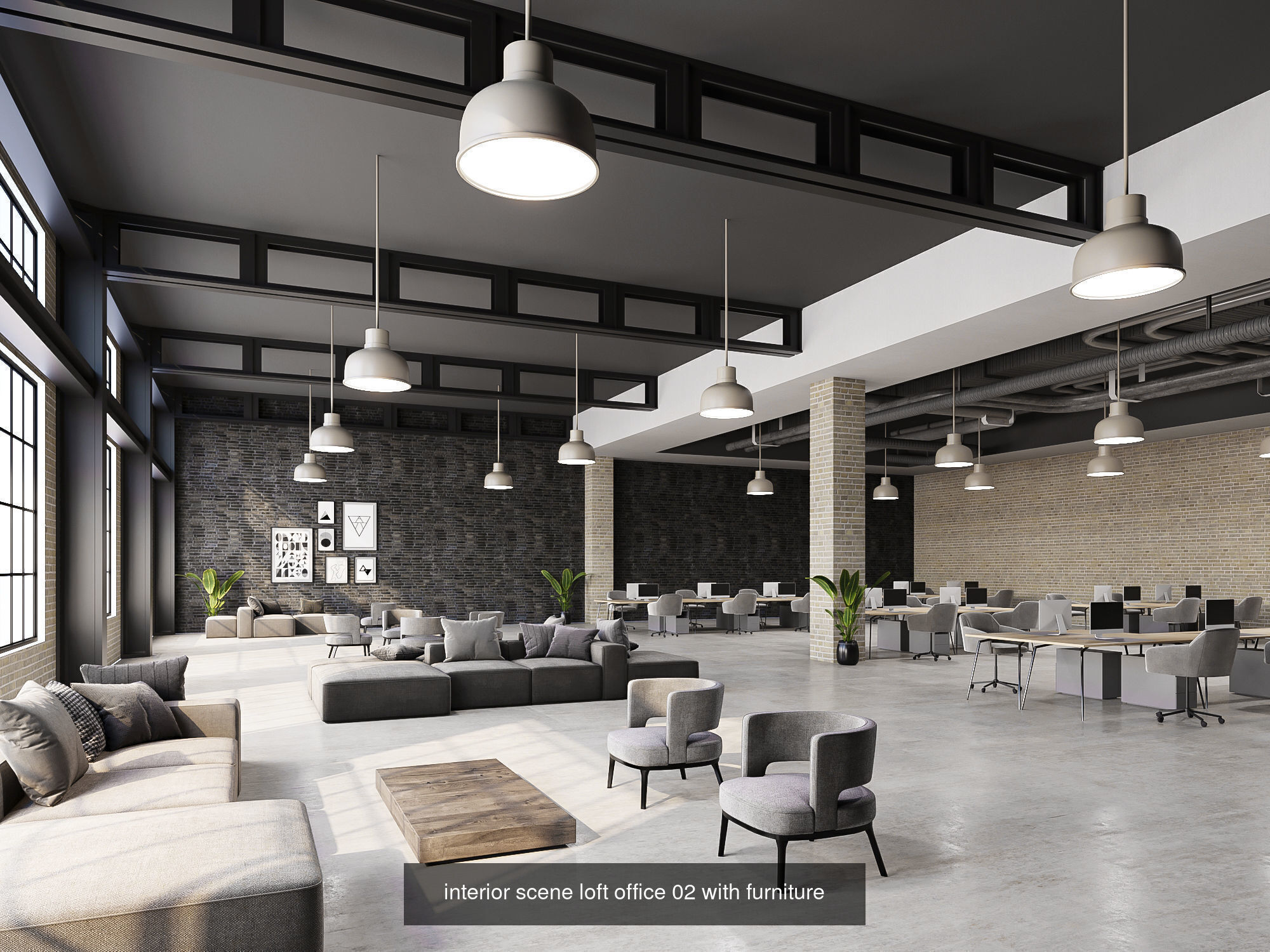 Interior office scene VOL 01 3D Model Collection_2