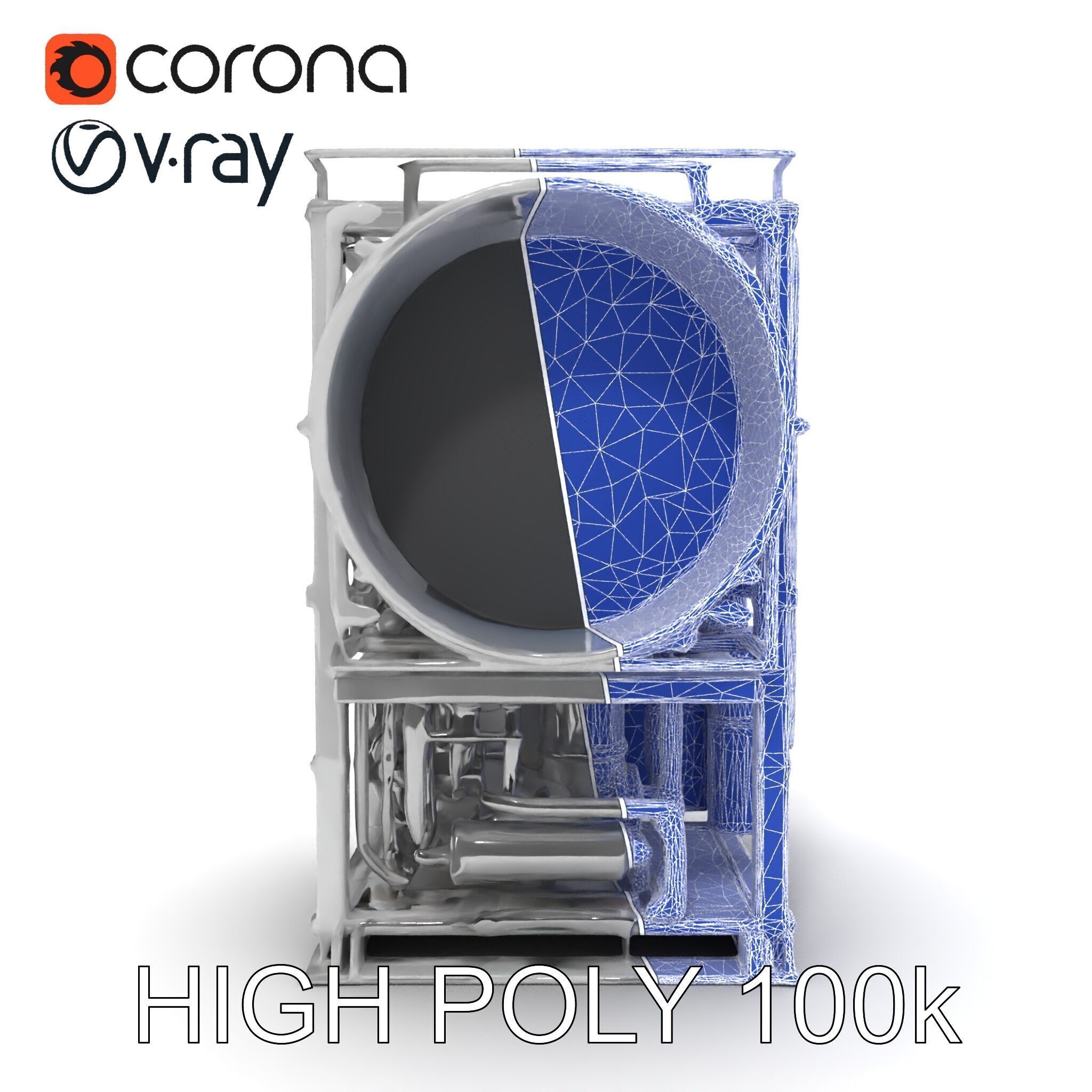 Industrial Machinery Engine Model Pack Low-poly 3D model_8