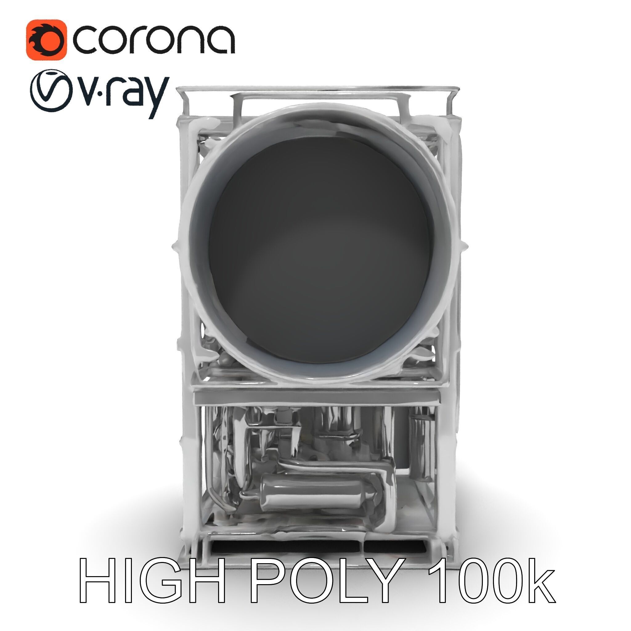 Industrial Machinery Engine Model Pack Low-poly 3D model_18