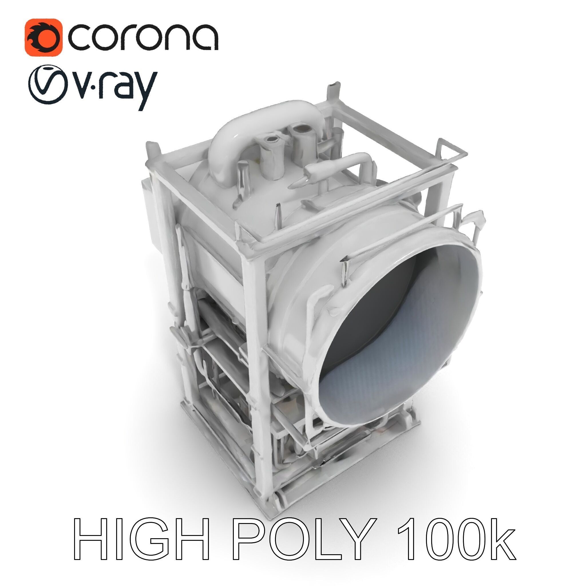 Industrial Machinery Engine Model Pack Low-poly 3D model_21