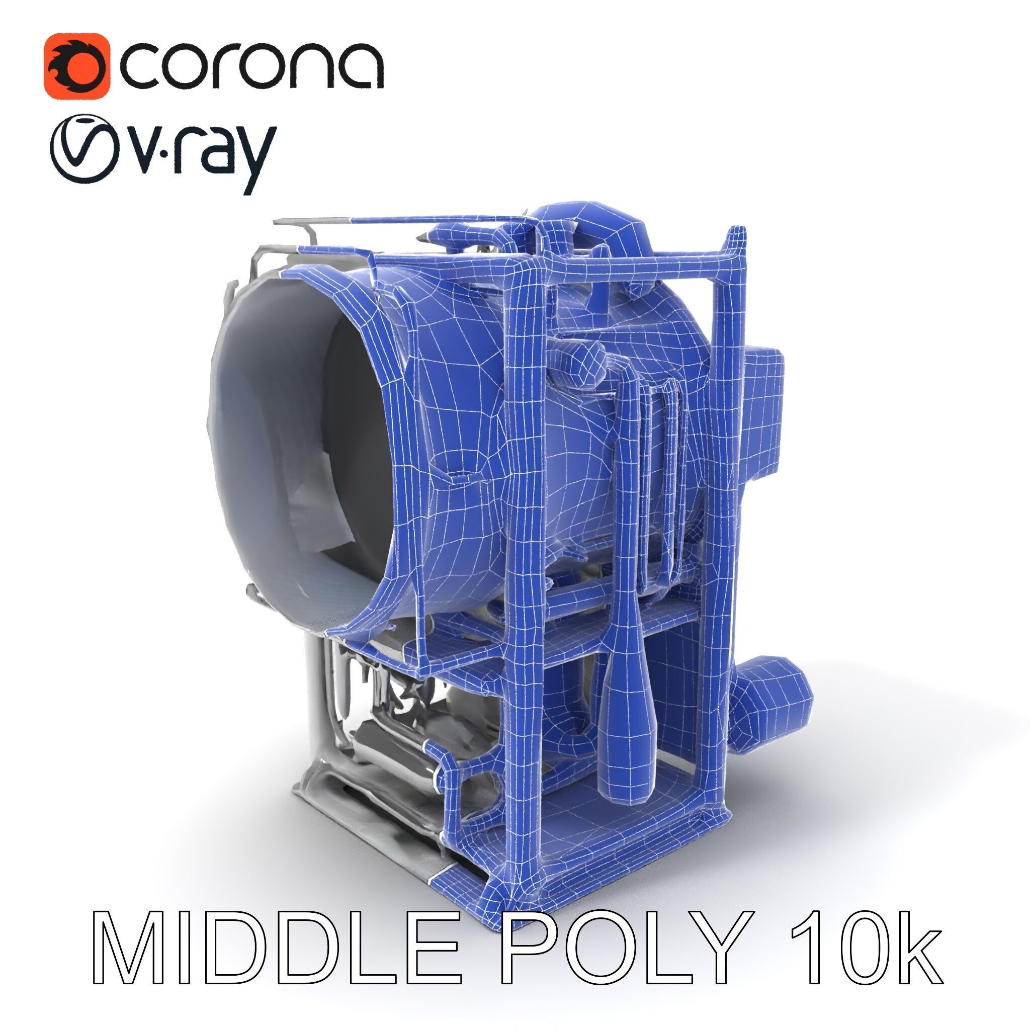 Industrial Machinery Engine Model Pack Low-poly 3D model_33