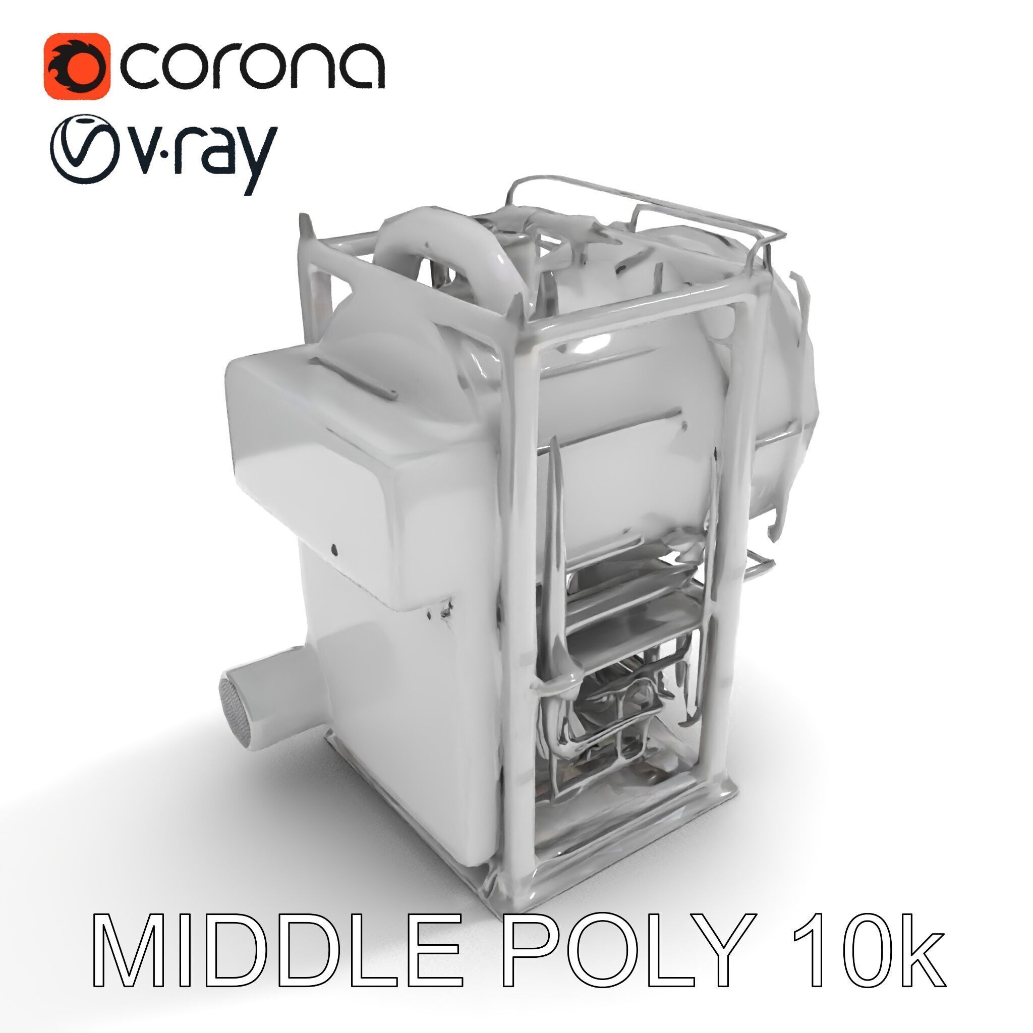 Industrial Machinery Engine Model Pack Low-poly 3D model_19