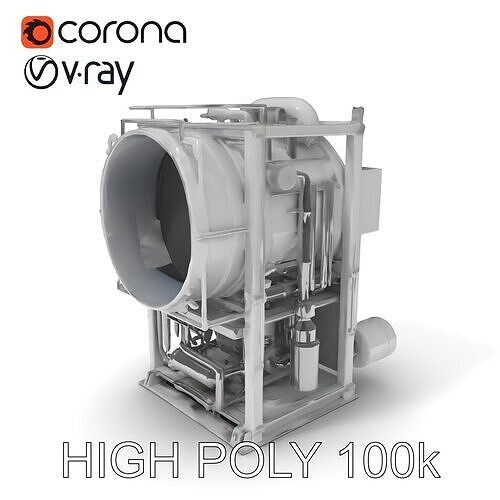 Industrial Machinery Engine Model Pack Low-poly 3D model