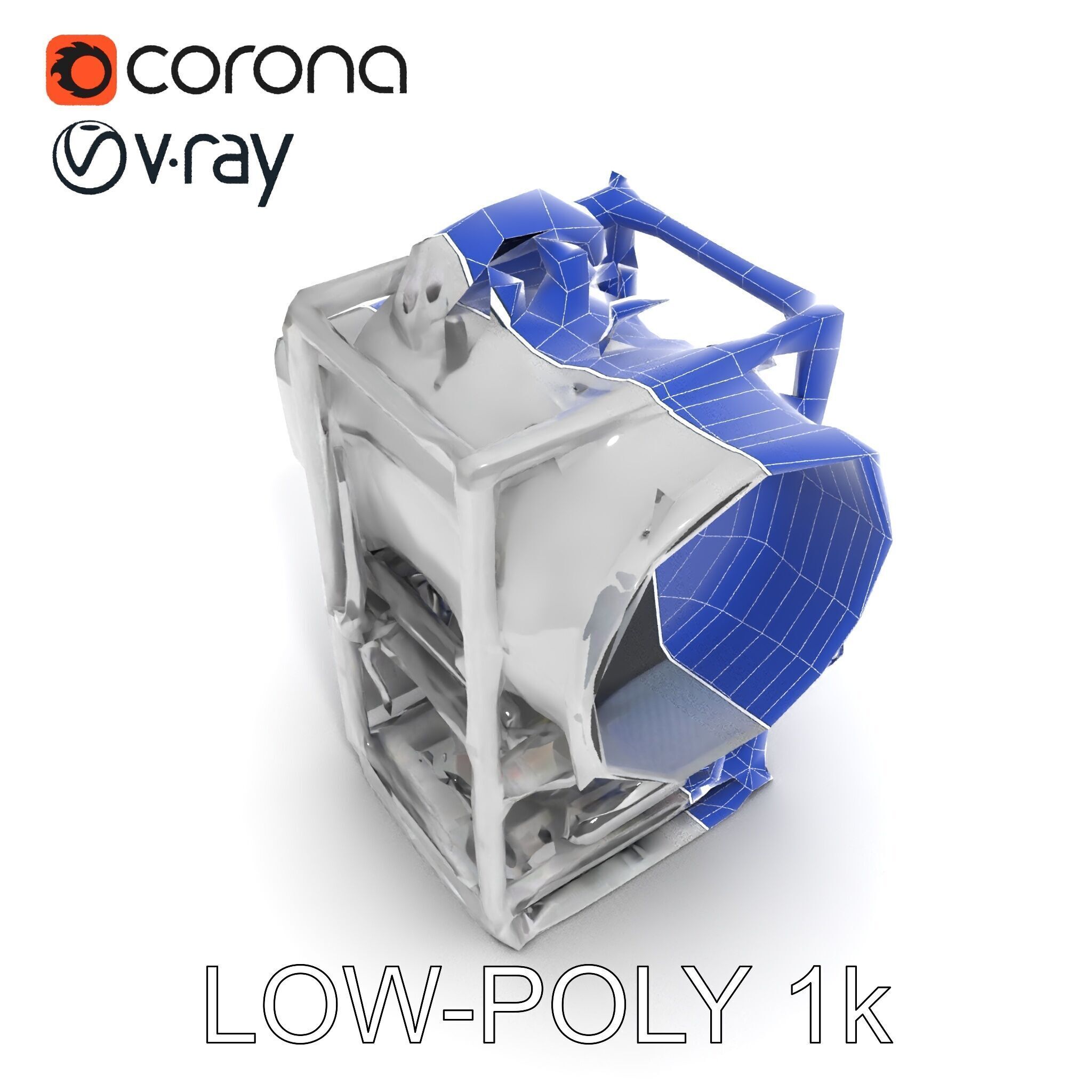 Industrial Machinery Engine Model Pack Low-poly 3D model_12