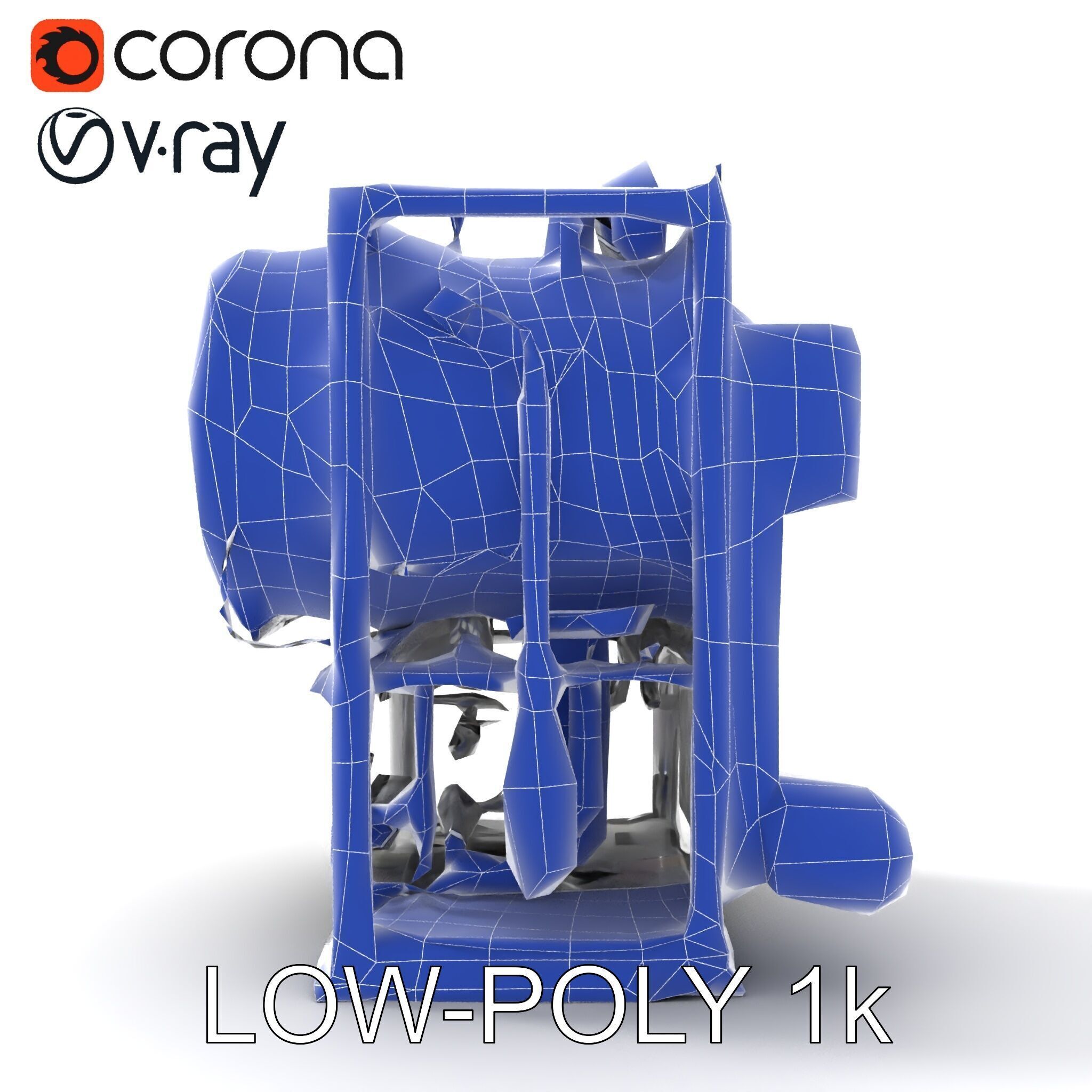 Industrial Machinery Engine Model Pack Low-poly 3D model_17