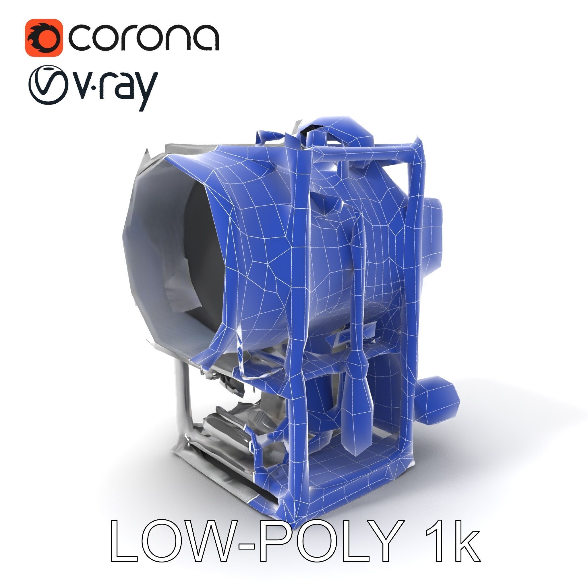 Industrial Machinery Engine Model Pack Low-poly 3D model_20