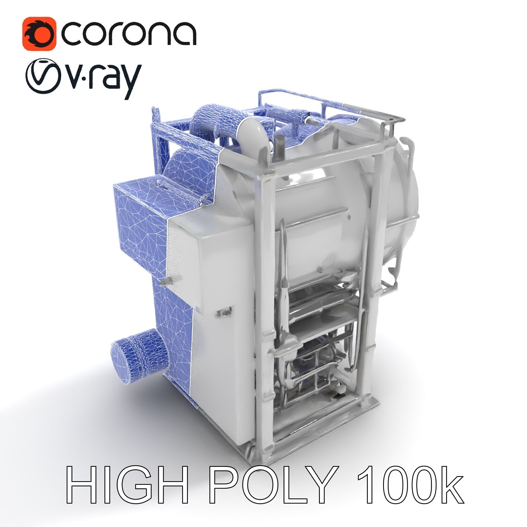 Industrial Machinery Engine Model Pack Low-poly 3D model_32