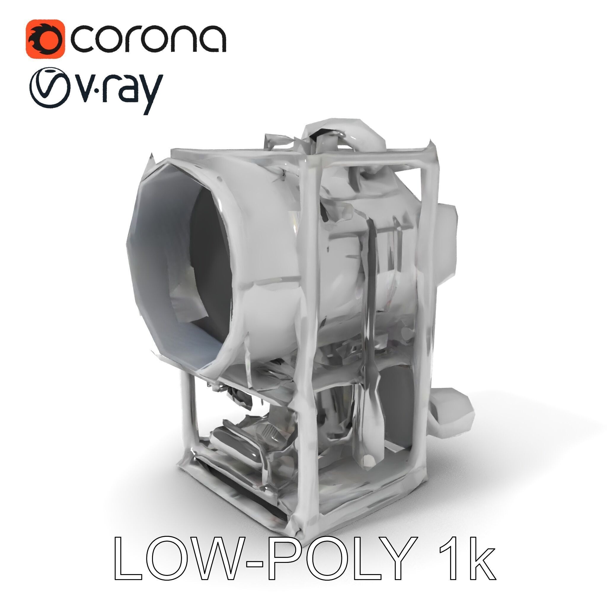 Industrial Machinery Engine Model Pack Low-poly 3D model_10