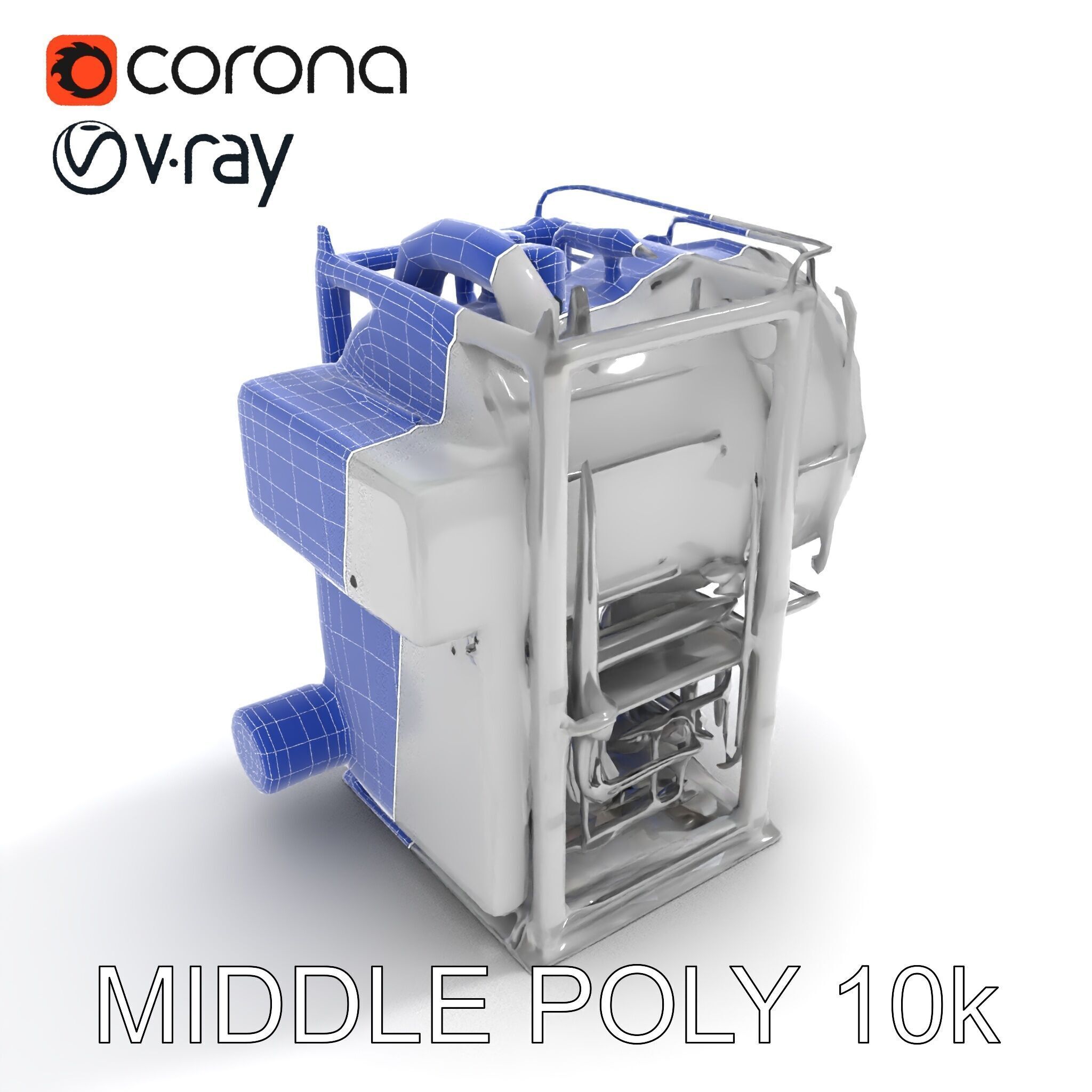 Industrial Machinery Engine Model Pack Low-poly 3D model_25