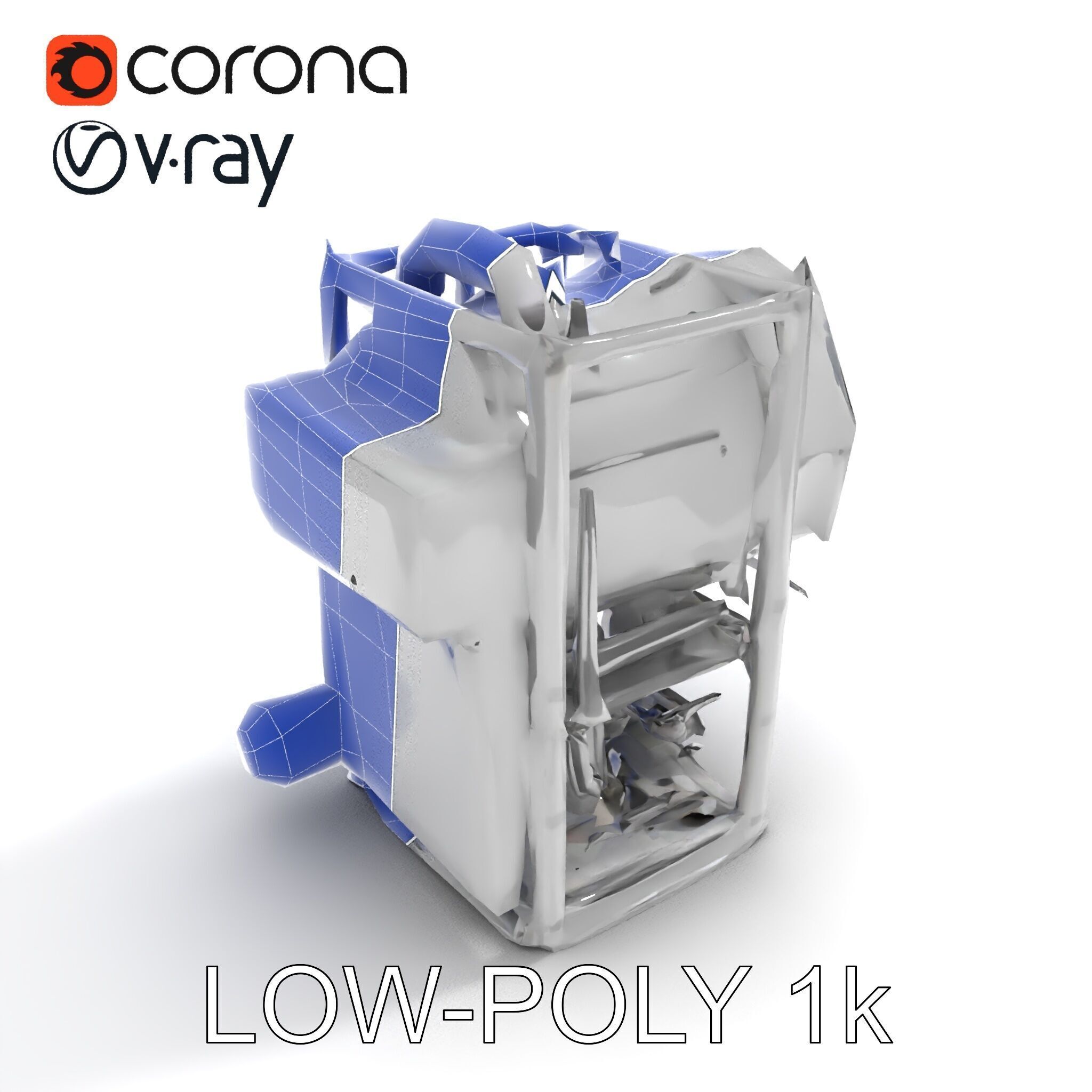 Industrial Machinery Engine Model Pack Low-poly 3D model_7