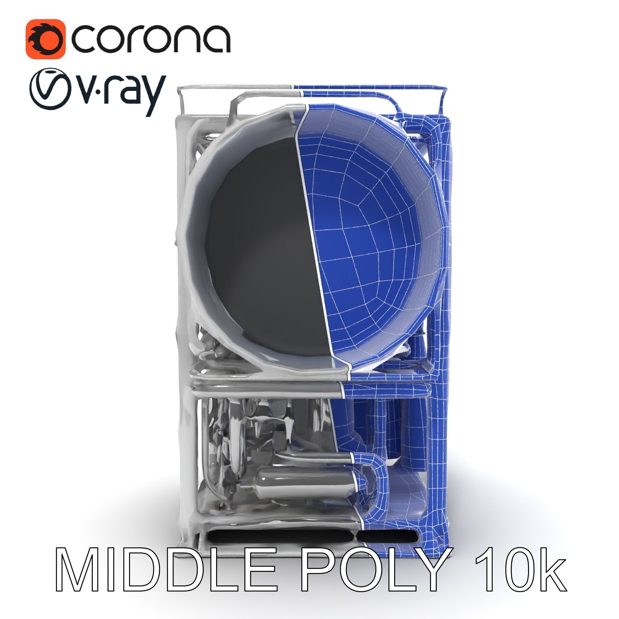 Industrial Machinery Engine Model Pack Low-poly 3D model_6