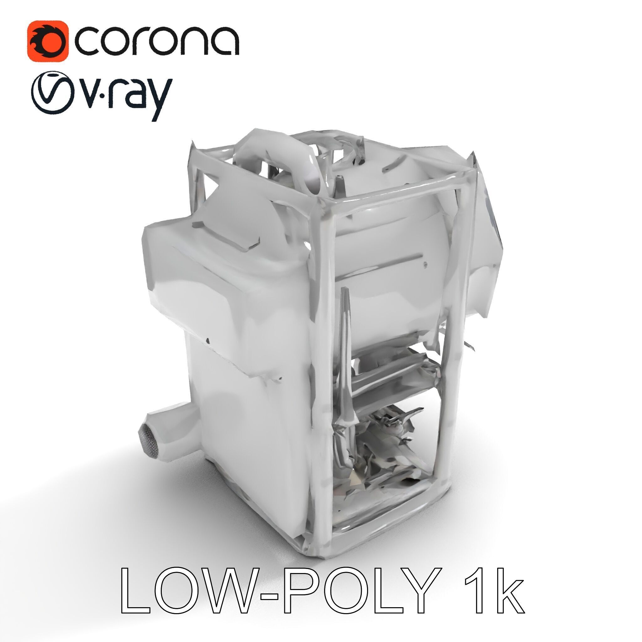Industrial Machinery Engine Model Pack Low-poly 3D model_23