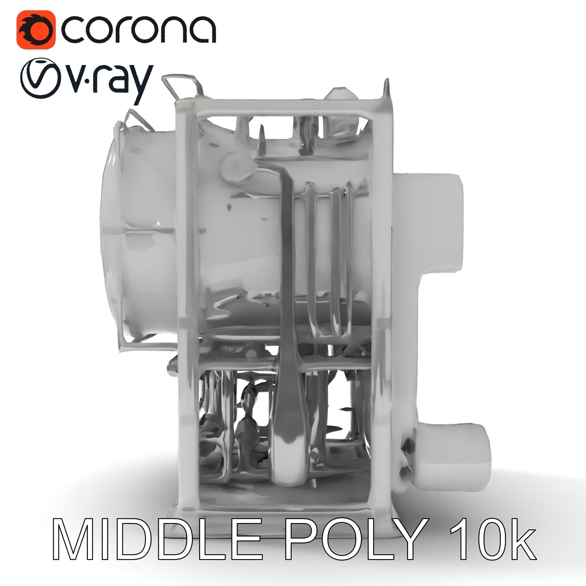 Industrial Machinery Engine Model Pack Low-poly 3D model_22