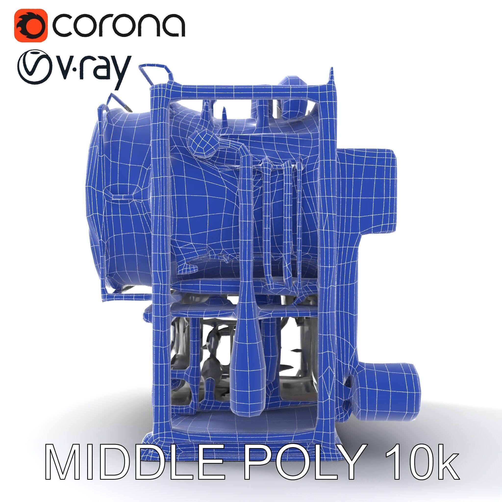 Industrial Machinery Engine Model Pack Low-poly 3D model_16