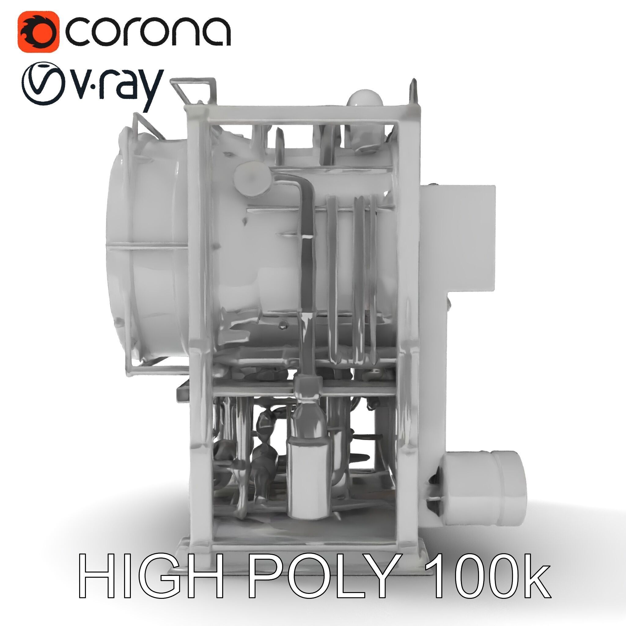 Industrial Machinery Engine Model Pack Low-poly 3D model_29
